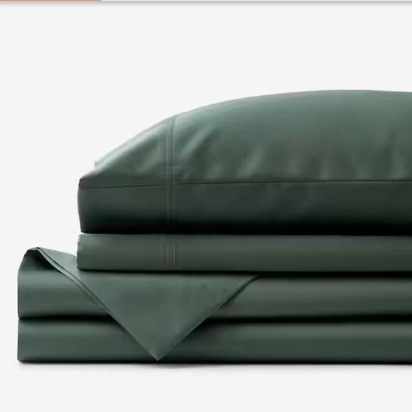 The company store legends Hotel Sateen Sheet Set Silver Olive Green - Twin - Picture 1 of 7